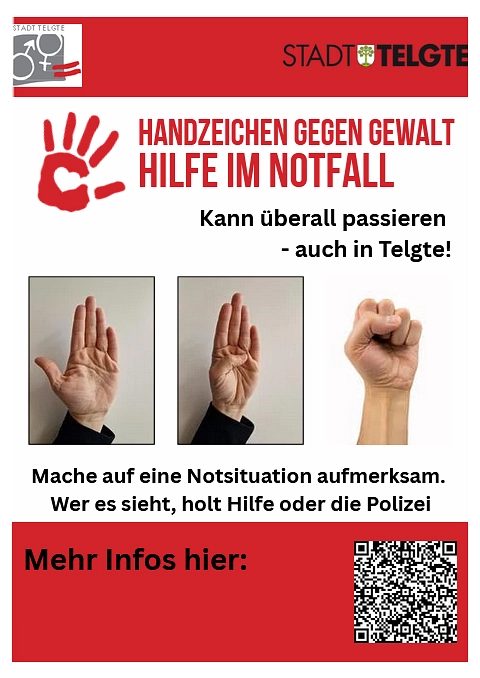 Handzeichen gegen Gewalt Handzeichen gegen Gewalt © Stadt Telgte