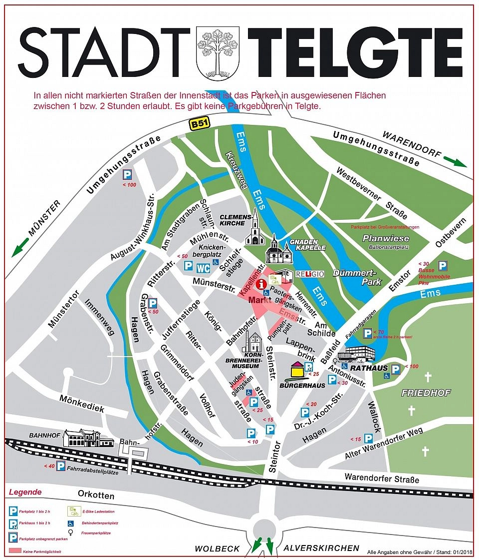 Parkplätze in Telgte Parken in Telgte © Stadt Telgte