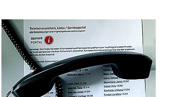 Teaser, Telefonverzeichnis, Links / Serviceportal